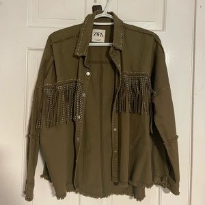 Zara fringe light jacket